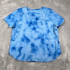 Lululemon‎ Women's 8 Blue Tie Dye Short Sleeve Crew Neck T-Shirt Casual